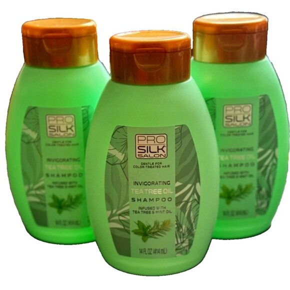 3x ProSilk Salon Gentle Color Treated Hair Tea Tree/Mint Oil Shampoo14floz/414ml - Picture 1 of 4